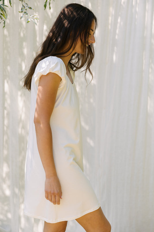 Ivory Organic Cotton Cap Sleeve Nightie