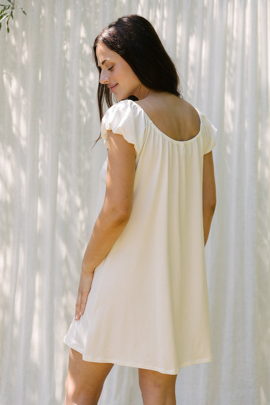 Ivory Organic Cotton Cap Sleeve Nightie