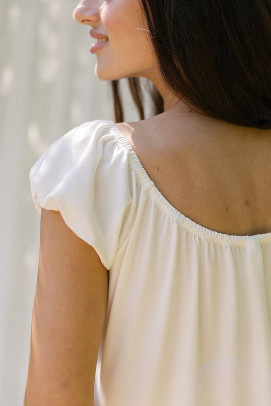 Ivory Organic Cotton Cap Sleeve Nightie