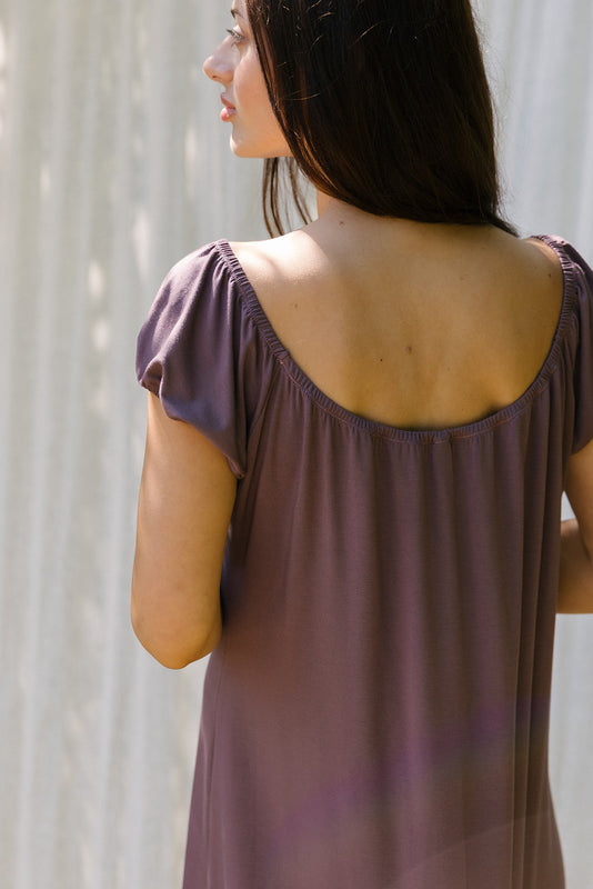 Mauve Bamboo Cap Sleeve Nightie