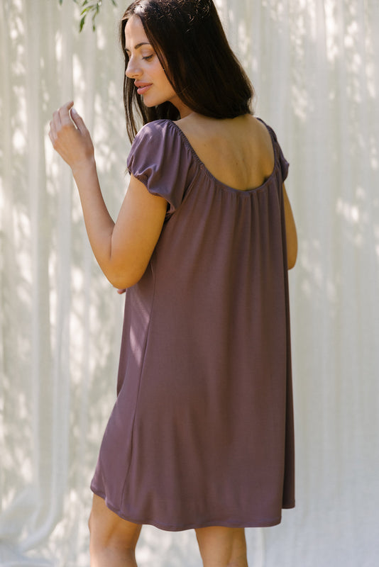 Mauve Bamboo Cap Sleeve Nightie