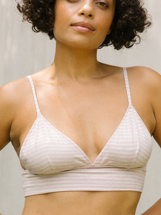 Phoebe Pink Stripe Bamboo & Organic cotton Bra