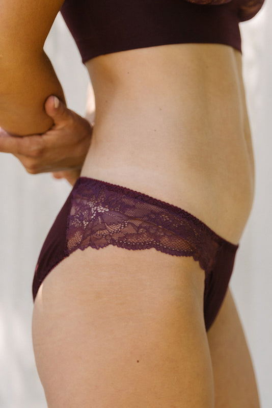 Emily Dahlia Burgundy brief