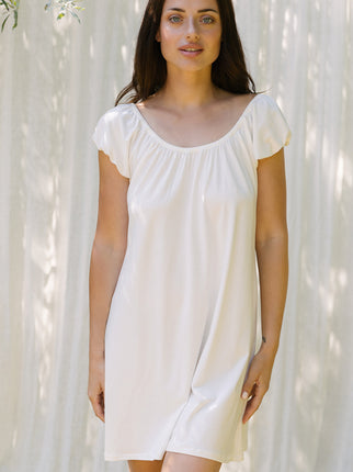 Ivory Organic Cotton Cap Sleeve Nightie
