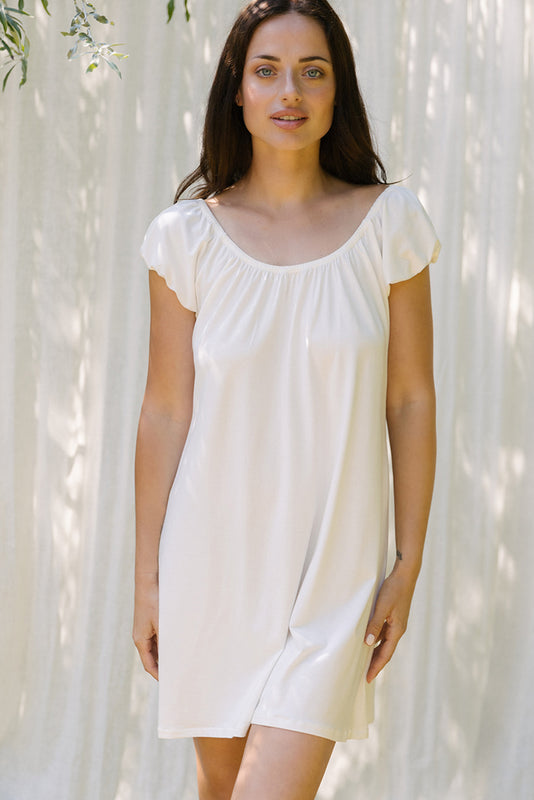 Ivory Organic Cotton Cap Sleeve Nightie