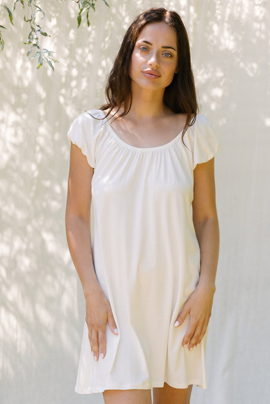 Ivory Organic Cotton Cap Sleeve Nightie