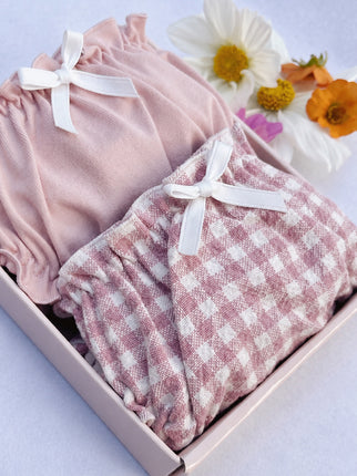 Knicker 2 Pack Organic cotton  Pink Gingham