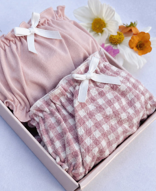 Knicker 2 Pack Organic cotton  Pink Gingham
