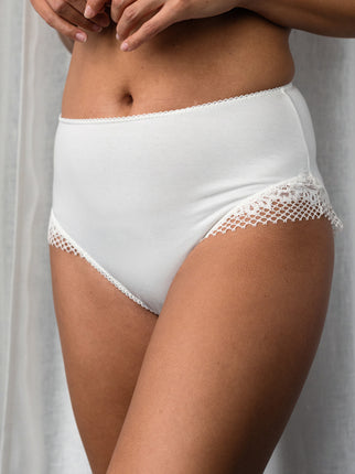 White Organic Cotton High Waist Knickers Organic Lingerie, Organic Underwear,  Organic Cotton Underwear -  UK